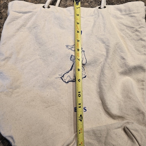 Rothy's Tote Bag Purse Canvas Beige White Rope Shopper Store - Picture 3 of 5